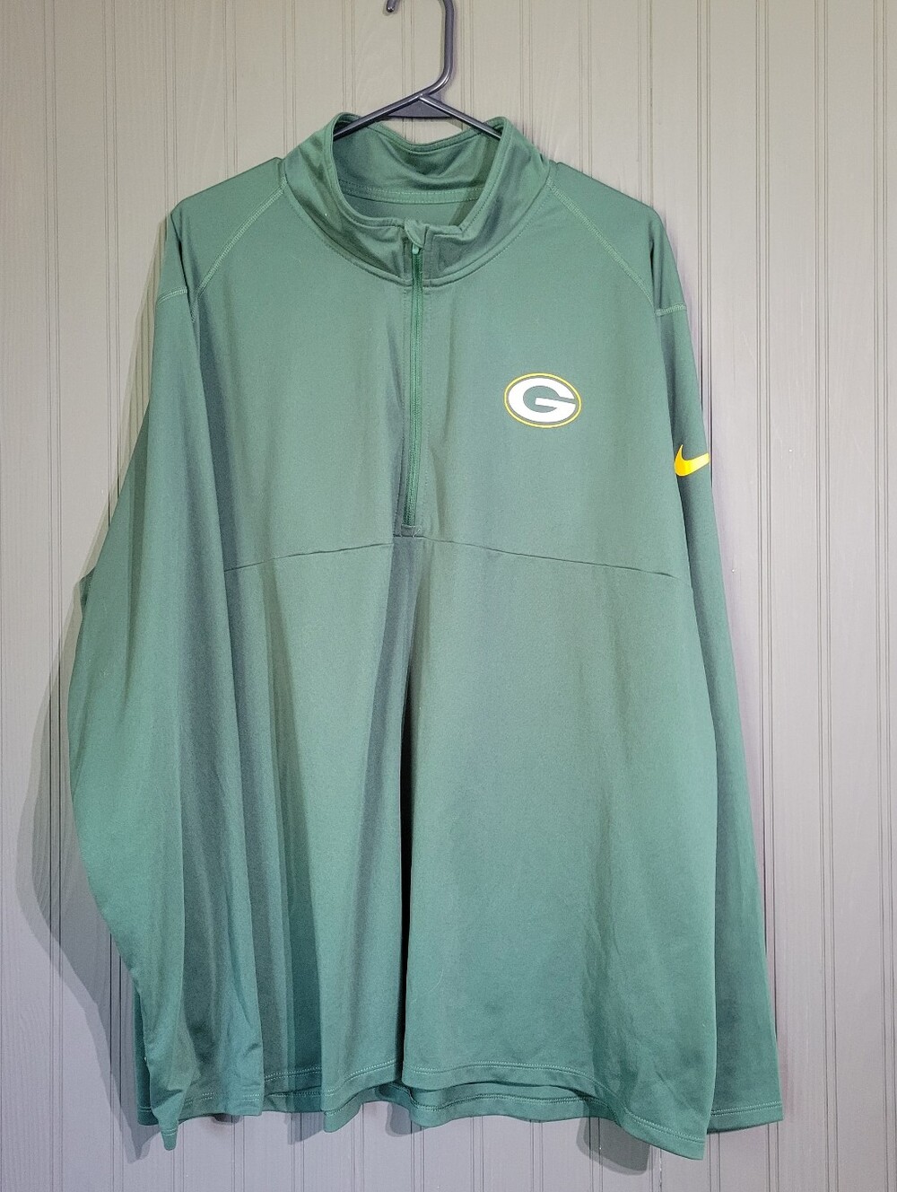 Nike NFL Green Bay Packers Quarter Zip Sweatshirt Dri-Fit Green Men's 3XL